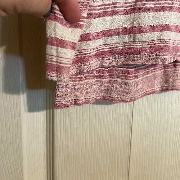 SATURDAY SUNDAY Anthropologie Small Pink White Striped Crop Top Sleeveless - Picture 3 of 7